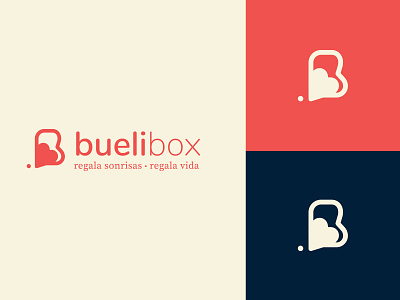 Logo ❘ Buelibox brand coral dialog giftbox globe heart logo