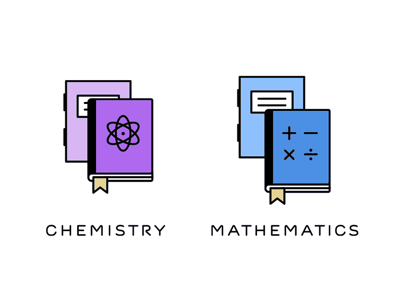 Function vs. Type icon animation line book notebook textbook purple sorting blue school sort exercise