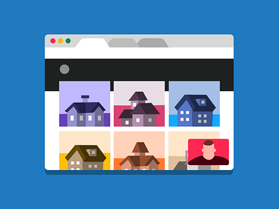 User Testing blue browser house illustration instagram photo tab testing ui user ux window
