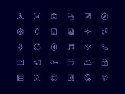 Icons for Expo blue collection dark icon icons ios line lined set thin