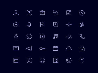 Icons for Expo blue collection dark icon icons ios line lined set thin