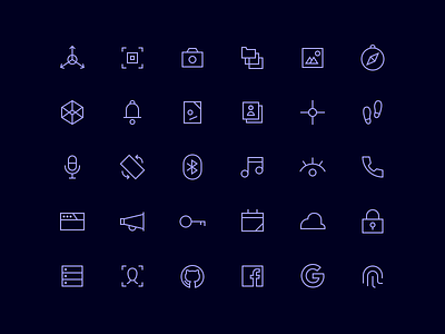 Icons for Expo blue collection dark icon icons ios line lined set thin