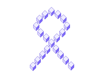 Blockchain Charity article blockchain blue charity crypto cube icon illustration isometric lines medium social