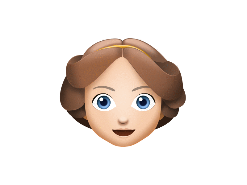 Karina 3d apple emoji face icon illustration portrait princess ribbon skeumorphic smile