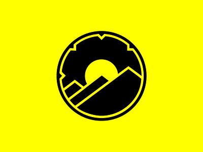 Terrain logo black circle geometric hills logo moto offroad round sun terrain tire tires yellow
