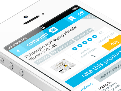 Consmr app apple ios iphone mobile product tags ui ux
