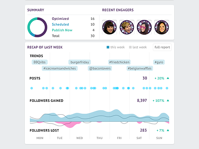 SocialFlow Weekly Report analytics data email followers graph hashtags infographic report social media socialflow twitter visualization