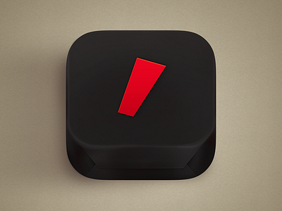 Cheek'd App Icon app apple black deck icon ios itunes mobile red skeuomorphic skeuomorphism wrap