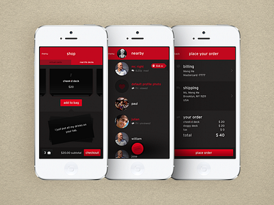 Cheek'd Mobile App app cards checkout feed ios iphone mobile shark tank shopping skeuomorphic