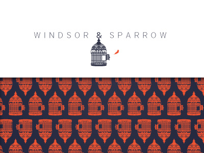 Windsor & Sparrow Identity Design bird brand cage identity logo pattern
