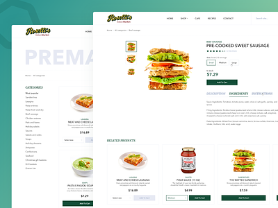 Roselli's Web Design /// Product Detail page adobe xd design e commerce ecommerce flat food interface layout minimal online store product detail page product page shopping ui ui design ux web web design webdesign website