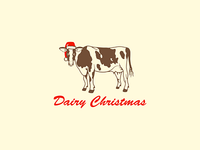 Dairy Christmas! Love, Mable christmas cow dairy illustration santa santa hat vintage vintage logo