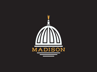 Wisconsin Capitol Dome branding flat icon illustration minimal vector