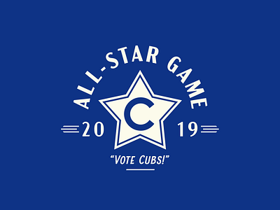 Vote Cubs All-Star Promo badge badge logo badgedesign baseball branding chicago cubs design flat lockup vintage badge vintage logo