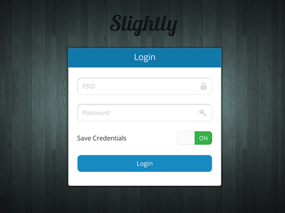 Slighly App Login app credentials ios login password smooth switch ui ux
