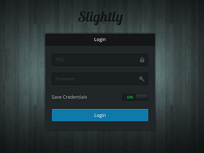 Slightly Login Black id ios ipad iphone login password screen switch ui ux