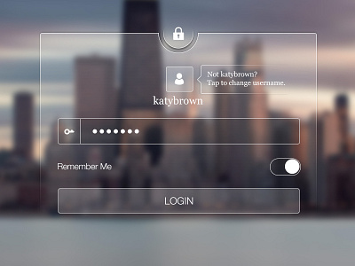 Existing User Selected ios ipad key lock login password remember switch transparent ui username ux