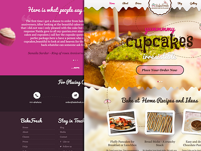 Bakefresh Website bakery butterfly cake clean colorfull cupcake fancy logo menu recipes rish website