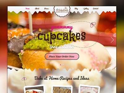 Backfresh Website Full Preview bakery baking blog butterfly cake clean colorful cupcakes fresh recipes restaurant website