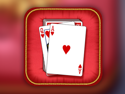 iPhone Game Icon app app icon card game cushion game gold ribbon icon ios iphone red