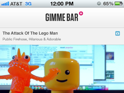 Single Gimme | Library app bar gimme gimmebar iphone