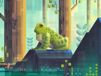 Frog of the jungle. Inspired by James Gilleard.