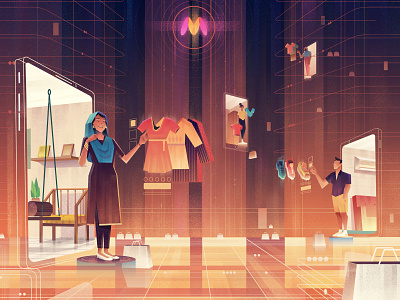 A story about Myntra's venture into mobile in India. animation art artist branding design digitalartist editorial illustration photoshop
