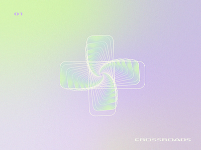 Crossroads branding generative art graphic design illustrator ui