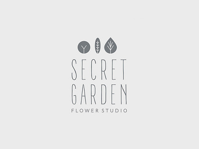 Secret Garden Logo branding design florist flower garden graphic leaf logo simple typography
