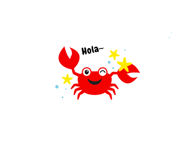 Crab hola icon illustration sea vector