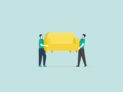 Pick Up couch illustration logistics mover pickup