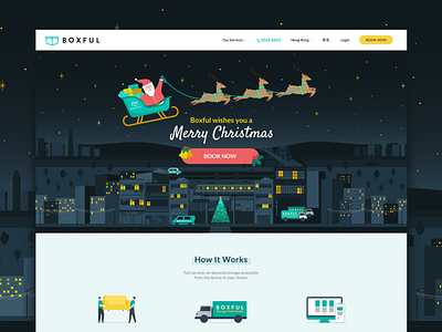 Christmas Landing Page design illustration logistics ui vector