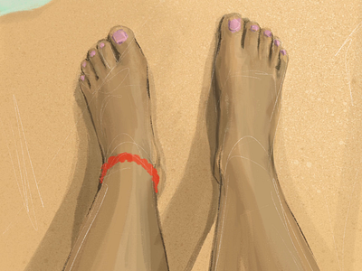 Feet on Water beach design digital feet gif gif animation handmade illustration procreate water
