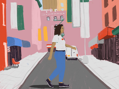 Walk - Work in progress chinatown color design digital drawing handmade illustration new york nyc procreate street walk