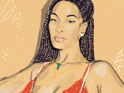 Jorja Smith color digital face illustration jorjasmith portrait procreate singer