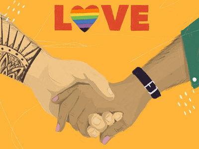 Love is love design drawing hands illustration ipad love pride