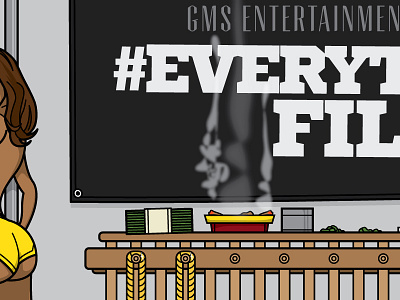 GMS - "Everything Filthy" Mixtape Cover album ashtray chain design filthy gold illustration mixtape money