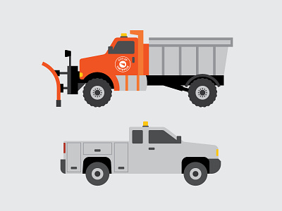 Vehicles city illustration maintenance snow plow truck worker