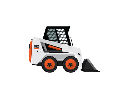 Saturday Practice bobcat equipment illustration machine skid steer vector