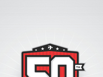 50th Anniversary Logo 50 anniversary blackhawks desgin hockey illustration logo waterloo