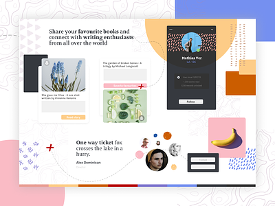 Stylescape Exploration 1 - Literary community-driven website colorful digital ui ux visual