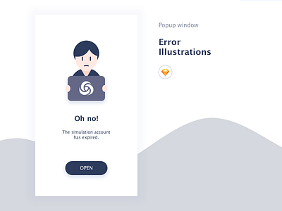 error app appdesign blue grey illustrate popup product sketch trading white