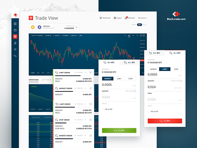 Blocktrade Trade View buy charts cryptocurrency dashboard sell stx stx next trade webapplication