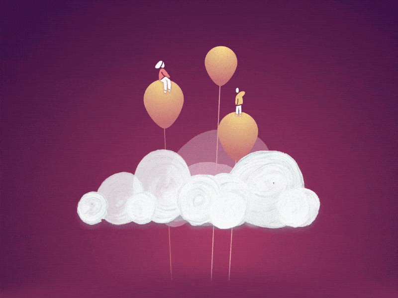 Go with the Flow balloons clouds go with the flow illustration hybrid principle sketch
