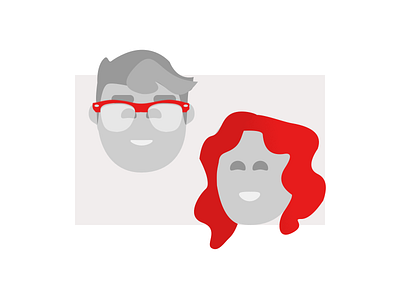Client Avatars 😄 avatar character display picture flat glasses red head simple