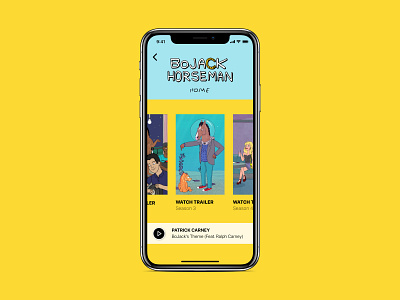 BoJack Horseman iOS redesign android app bojack horseman brand design interaction ios iphone iphone x macos material design mobile interface redesign samsung ui ui ux ui ux design ux visual web