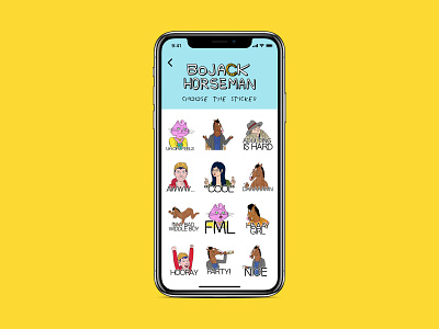 BoJack Horseman iOS redesign android app bojack horseman brand design interaction ios iphone iphone x macos material design mobile interface redesign ui ui ux ui ux design ux visual web