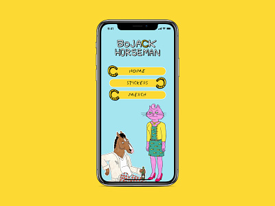 BoJack Horseman iOS redesign android app bojack horseman design interaction ios iphone iphone x macos material design mobile interface redesign ui ui ux ui ux design ux visual web