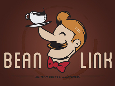 Bean Link - Logo Design bean link coffee illustration logo