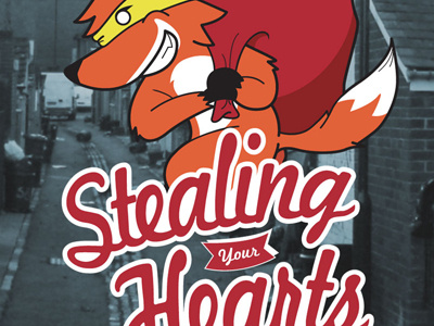 Stealing Your Hearts bearkid fox illustration wallpaper